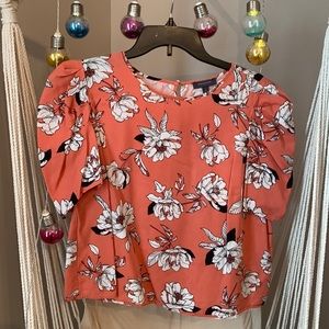 2/$15 Madison- Women’s Large Apricot floral crop top